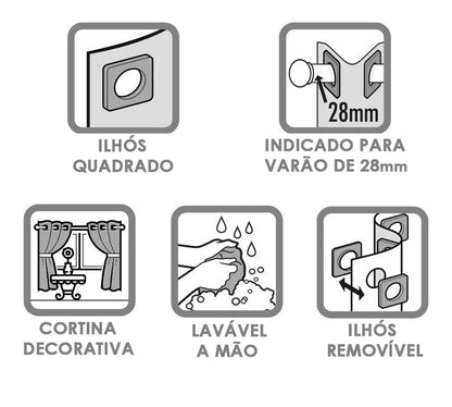 Cortina para Cozinha de Voil com Forro de Microfibra - Conforto e Beleza para o Seu Ambiente