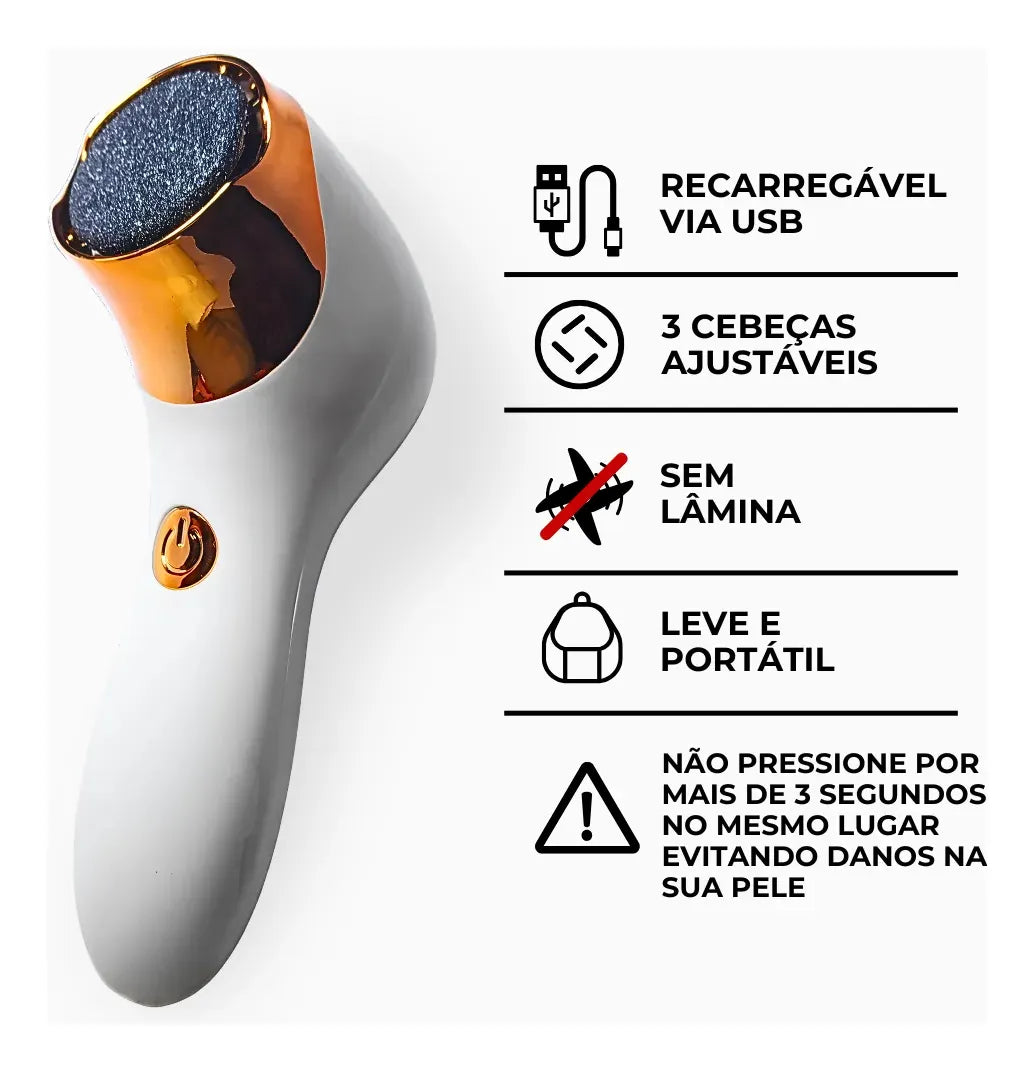 Kit Removedor Elétrico de Calos para Pés - BRANCO