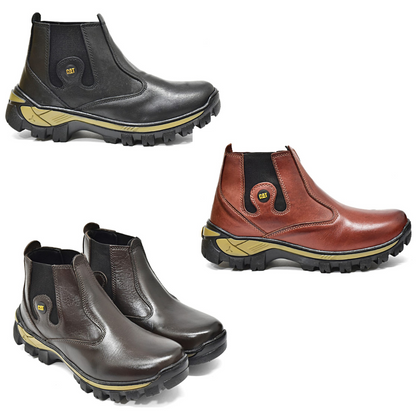 Botina Caterpillar de Couro: Estilo e Força em Cada Passo