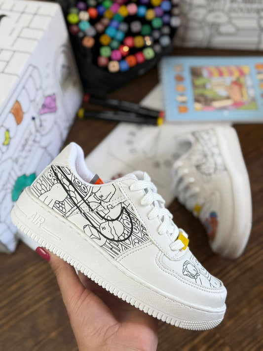 Tenis Air Force Bobbie Goods Brincadeira de Criança 🖍️