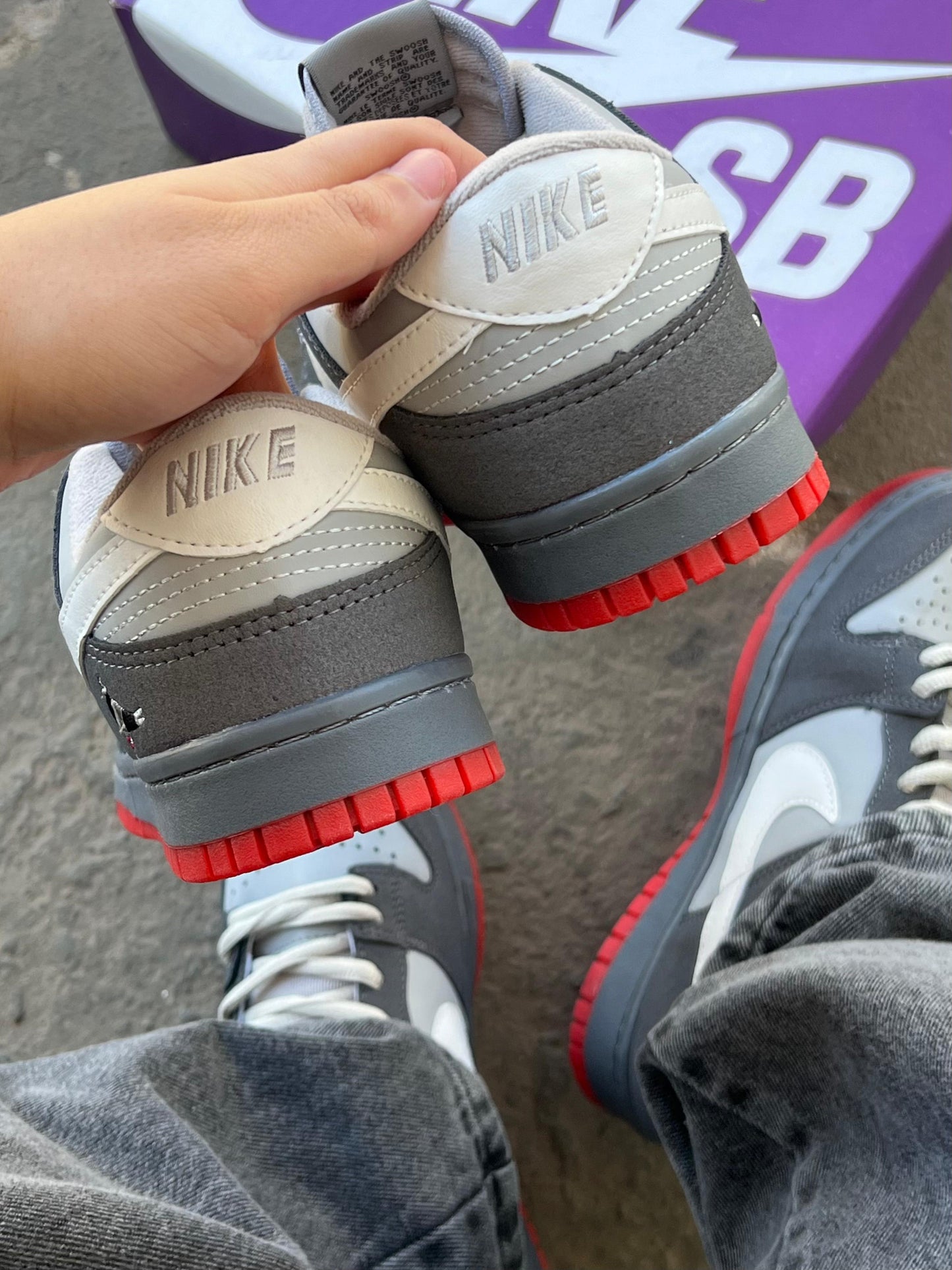 Tenis Importado Dunk Staple Pigeon Grafite