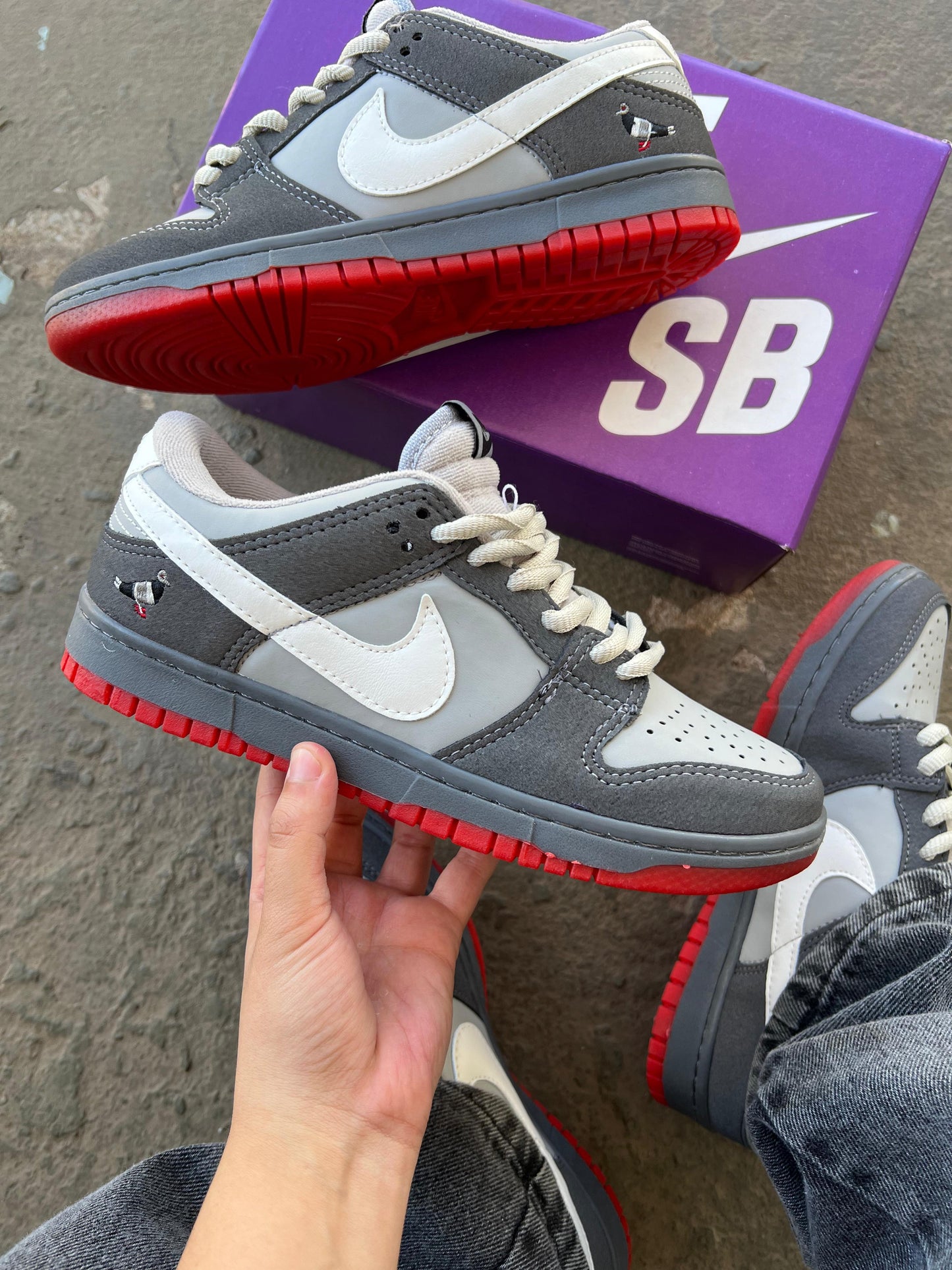 Tenis Importado Dunk Staple Pigeon Grafite