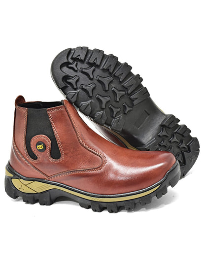 Botina Caterpillar de Couro: Estilo e Força em Cada Passo